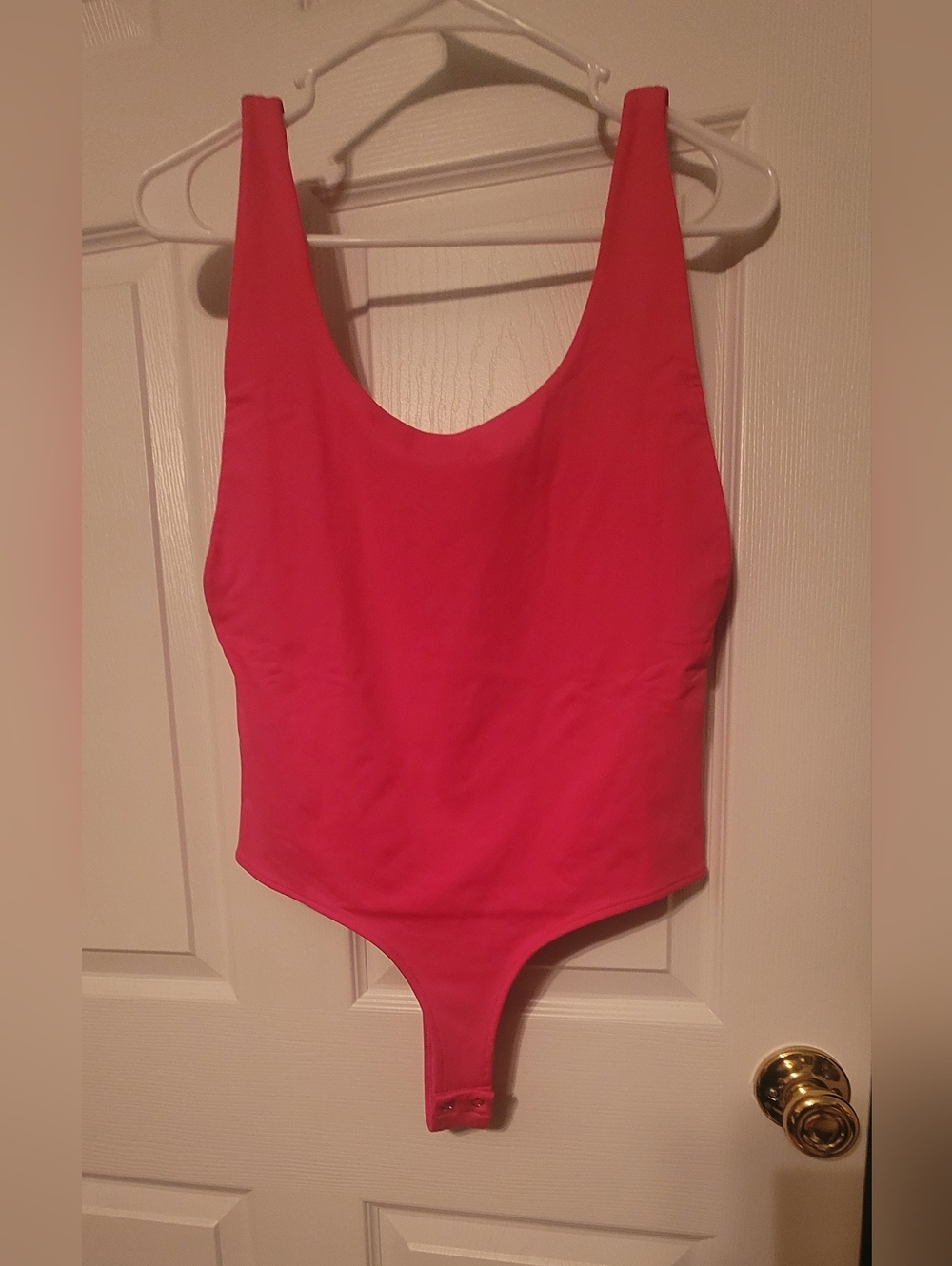 Bright Pink Scoop Neck Bodysuit